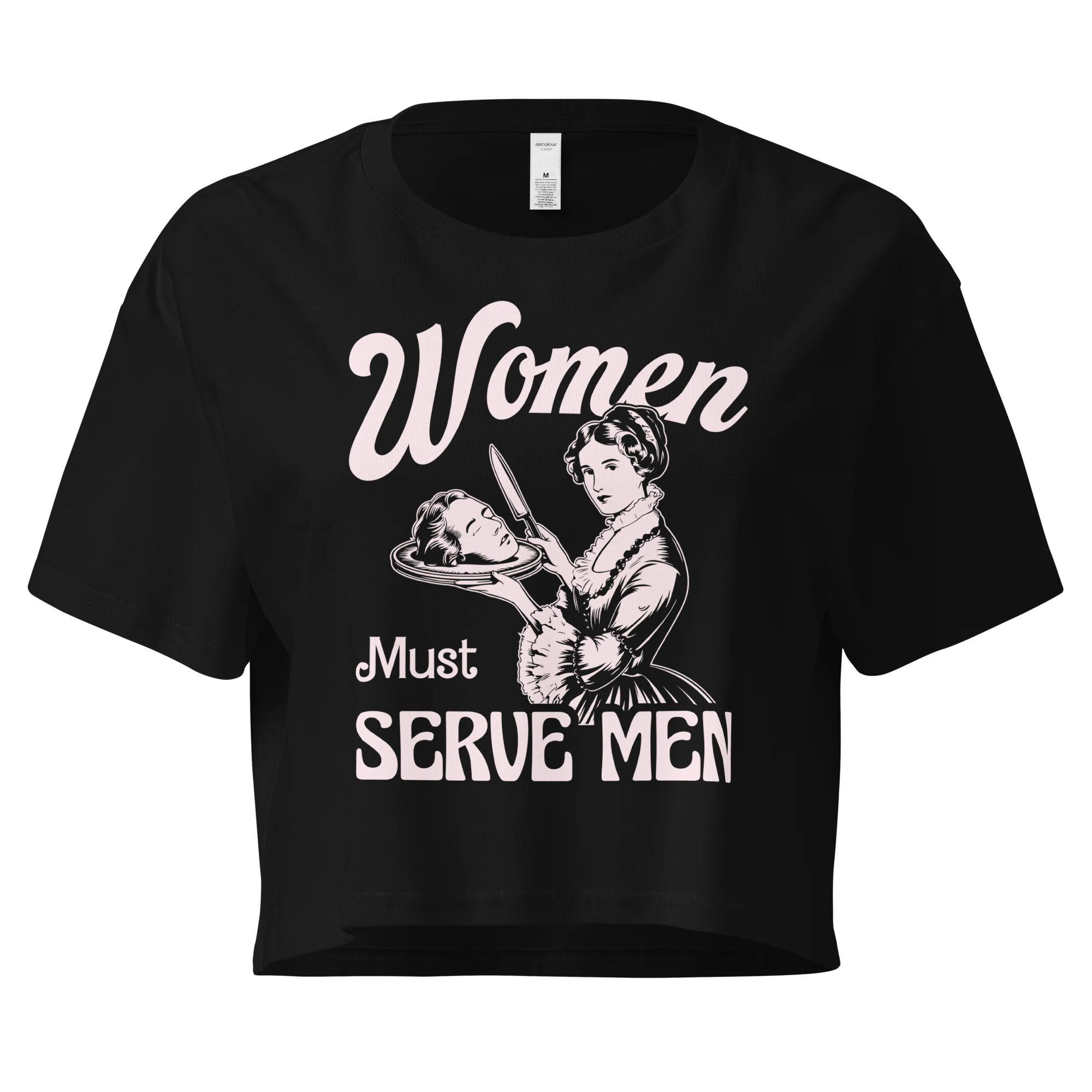 Women Must Serve Men Crop Tee - Image 6